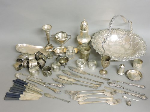 Lot 1181 - Fourteen silver napkin rings