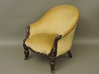 Lot 1819 - A Victorian carved mahogany tub chair