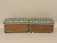 Lot 1879 - A pair of early 20th century carved oak log/coal boxes