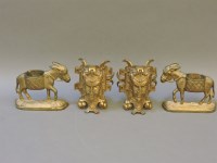 Lot 1112 - A pair of gilt brass donkey match holders