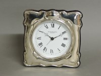 Lot 1282 - A modern Scottish silver mounted table clock