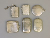 Lot 1141 - Five silver vesta cases