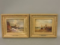 Lot 1707 - Robert Ernest Roe (1852-1921)
'STORMY HAVEN';
'SOUTH OF WHITBY'
A pair