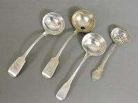 Lot 1151 - A pair of silver fiddle pattern ladles