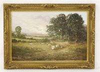 Lot 1736T - Ronald Horsewall (20th century)
SHEEP GRAZING WITH VILLAGE BEYOND
Signed l.r.