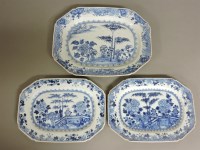 Lot 1431 - Three Chinese blue and white export dishes