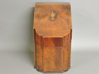 Lot 1601 - A George III mahogany inlaid knife box