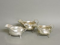 Lot 1270 - A pair of silver sauce boats