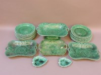 Lot 1419 - A collection of Wedgwood pottery green leaf moulded wares