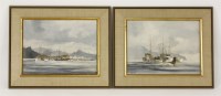 Lot 1736C - Robert McVittie (1935-2002)
HARBOUR AT SOOKE;
UNLOADING AT THE FISH BUYER
A pair