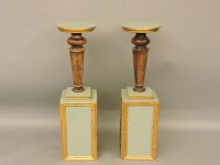 Lot 1780 - A pair of decorative gilt and painted pedestals