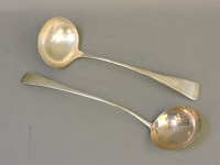 Lot 1255 - A Georgian silver old English pattern ladle