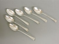 Lot 1164 - Four George III silver Hanoverian old English tablespoons