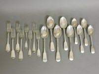 Lot 1139 - Five George III and later silver fiddle pattern spoons