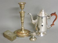 Lot 1253 - A silver plated coffee pot