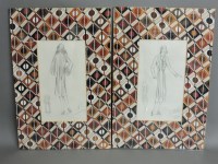 Lot 1703 - Two pencil fashion drawings