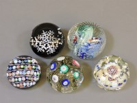 Lot 1411 - Five glass paperweights