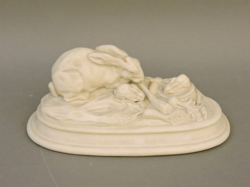Lot 1201 - A Copeland parian ware figure of a rabbit