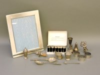 Lot 1261 - Various silver cruet items