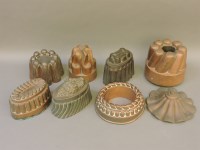 Lot 1452 - Eight copper jelly moulds