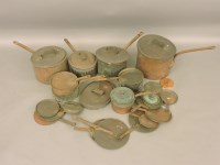 Lot 1639 - Four large copper lidded saucepans