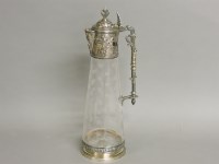 Lot 1135 - An Elkington & Co glass claret jug