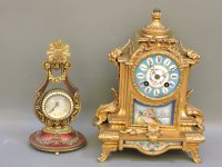 Lot 1315 - A Continental porcelain and gilt metal mounted clock