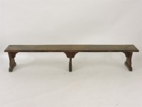 Lot 1842 - An antique style oak long bench