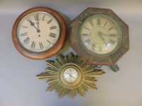 Lot 1432 - Three old wall clocks