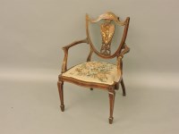 Lot 1838 - A Victorian rosewood inlaid carver chair