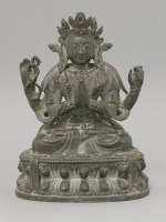 Lot 117 - A Sino-Tibetan bronze Bodhisattva