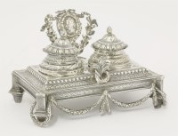 Lot 46 - A 19th century silver inkstand