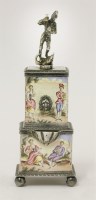 Lot 251 - A late 19th century Austrian novelty silver and enamel inkwell