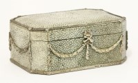 Lot 256 - An Edwardian silver mounted shagreen jewellery box