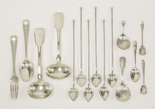 Lot 88 - A collection of 18th century and later silver flatware