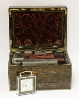 Lot 90 - A Victorian brass bound coromandel toilet box