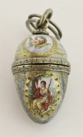 Lot 270 - A late 19th century Austrian novelty silver and enamel vinaigrette