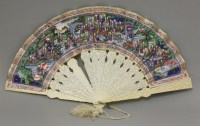 Lot 155 - A well painted Canton Fan