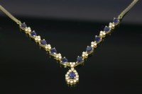 Lot 531 - An 18ct gold sapphire and diamond necklace