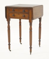 Lot 418 - A mahogany drop-leaf lamp table