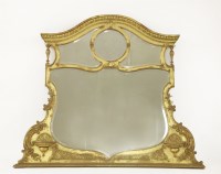 Lot 419 - A gilt gesso overmantel mirror