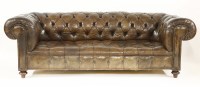 Lot 412 - A leather button back chesterfield settee