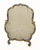Lot 148 - A Queen Anne black lacquered easel mirror