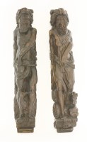 Lot 34 - A pair of carved pine saints
