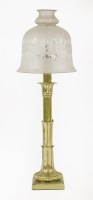 Lot 370 - A Palmer & Co. Patent brass table lamp and shade