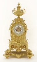 Lot 300 - A French gilt bronze mantel clock