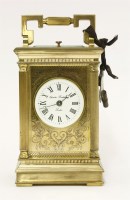 Lot 295 - A modern brass carriage clock