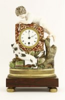 Lot 297 - A French porcelain mantel clock