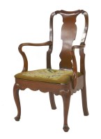 Lot 446 - A walnut armchair