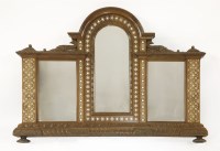 Lot 351 - An overmantel mirror